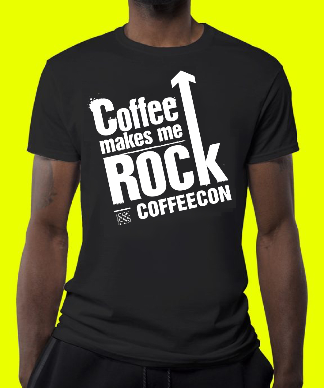 Coffee Makes Me Rock Black T-Shirt